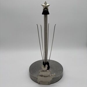 Kamenstein Brushed Stainless Steel Paper Towel Holder Country Cow Pig Rooster